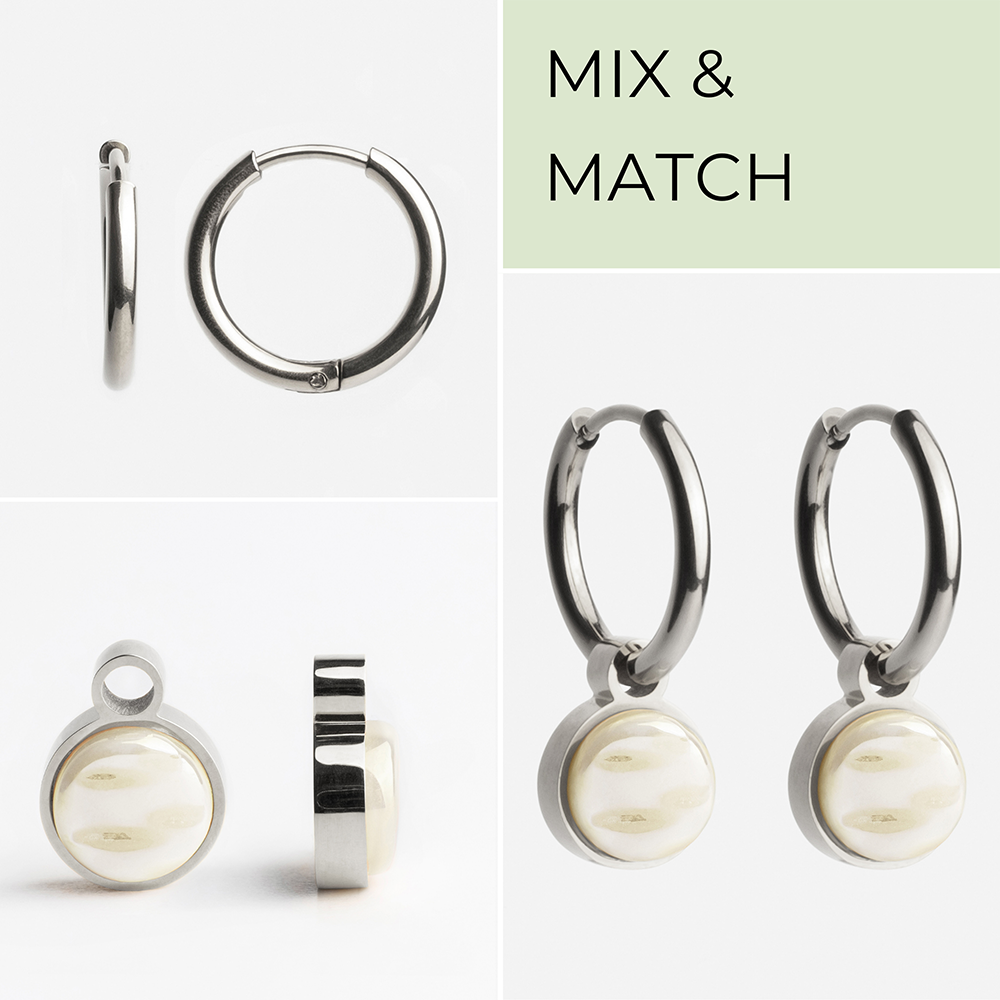 Foto von Hoop earrings with charms • Mix & Match earrings • 16mm Foto von Hoop earrings with charms • Mix & Match earrings • 16mm