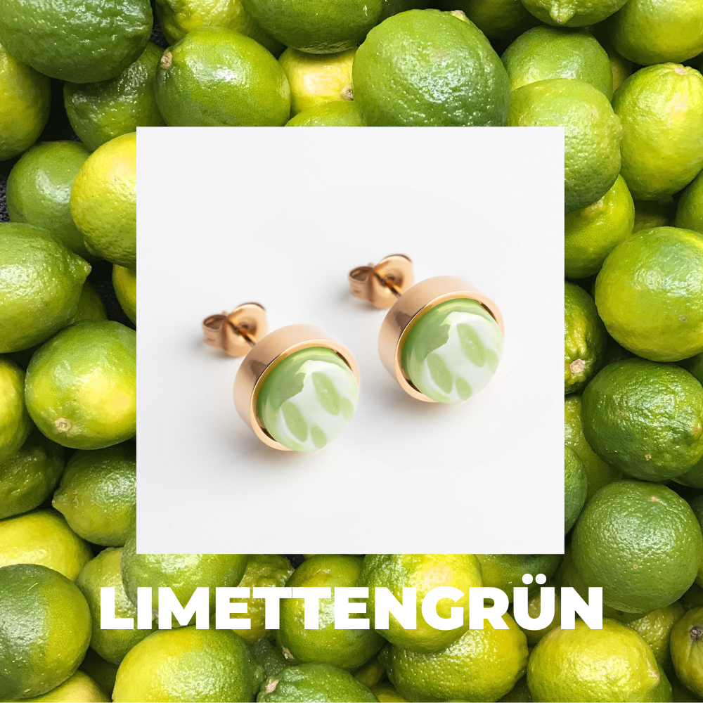 Foto von Stainless steel stud earrings with stone • Mother-of-pearl look • 8mm Foto von Stainless steel stud earrings with stone • Mother-of-pearl look • 8mm