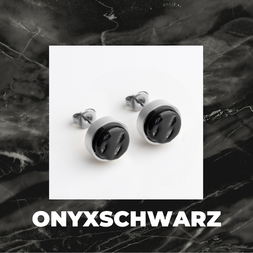 Foto von Stainless steel stud earrings with stone • Mother-of-pearl look • 8mm Foto von Stainless steel stud earrings with stone • Mother-of-pearl look • 8mm