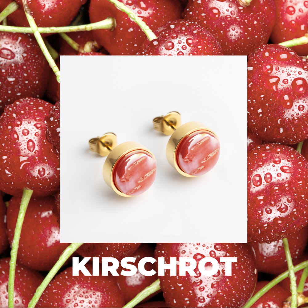 Foto von Stainless steel stud earrings with stone • Mother-of-pearl look • 8mm Foto von Stainless steel stud earrings with stone • Mother-of-pearl look • 8mm