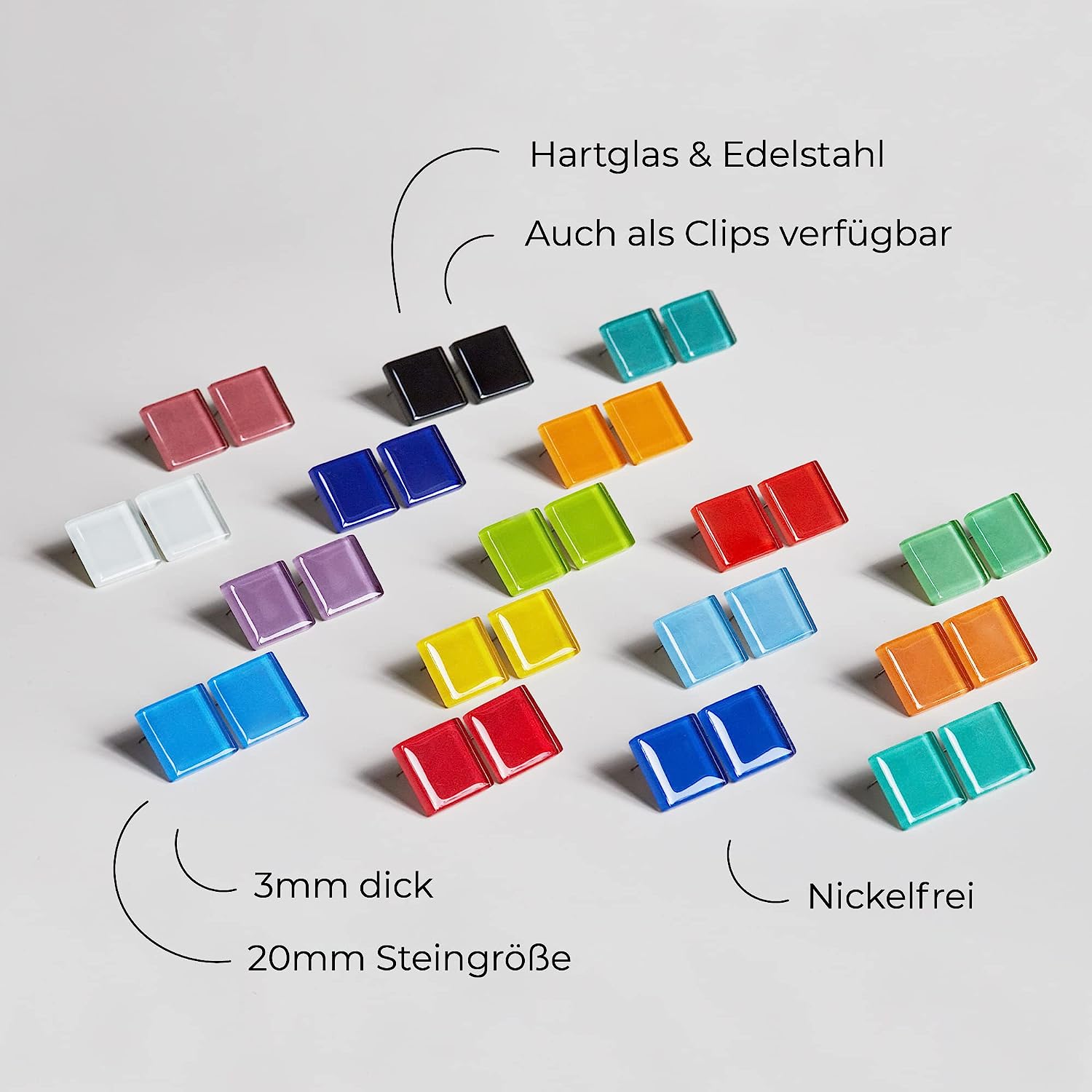 Foto von Statement glass earrings • 20mm Foto von Statement glass earrings • 20mm