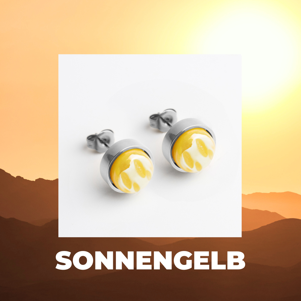 Foto von Stainless steel stud earrings with stone • Mother-of-pearl look • 8mm Foto von Stainless steel stud earrings with stone • Mother-of-pearl look • 8mm