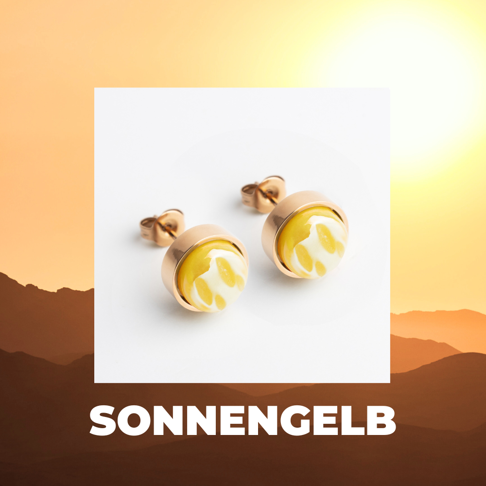 Foto von Stainless steel stud earrings with stone • Mother-of-pearl look • 8mm Foto von Stainless steel stud earrings with stone • Mother-of-pearl look • 8mm