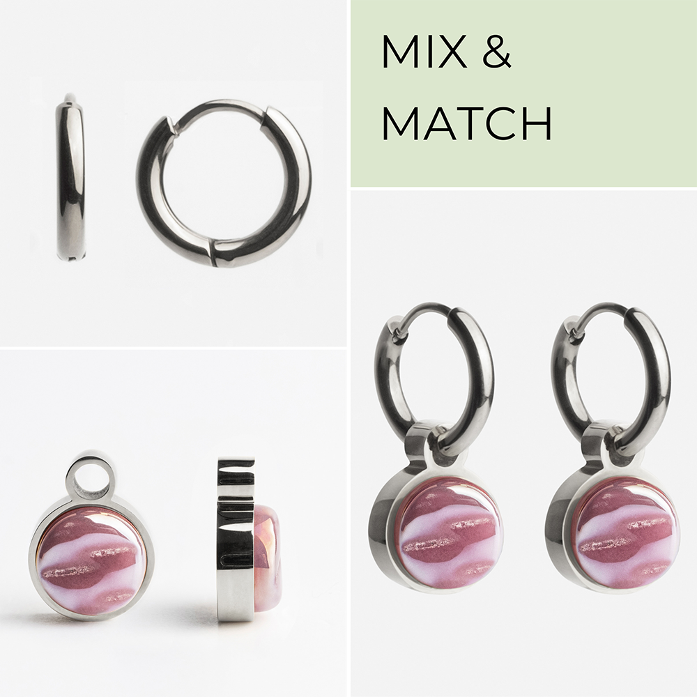Foto von Creolen mit Anhänger  • Mix & Match Ohrringe • 12mm