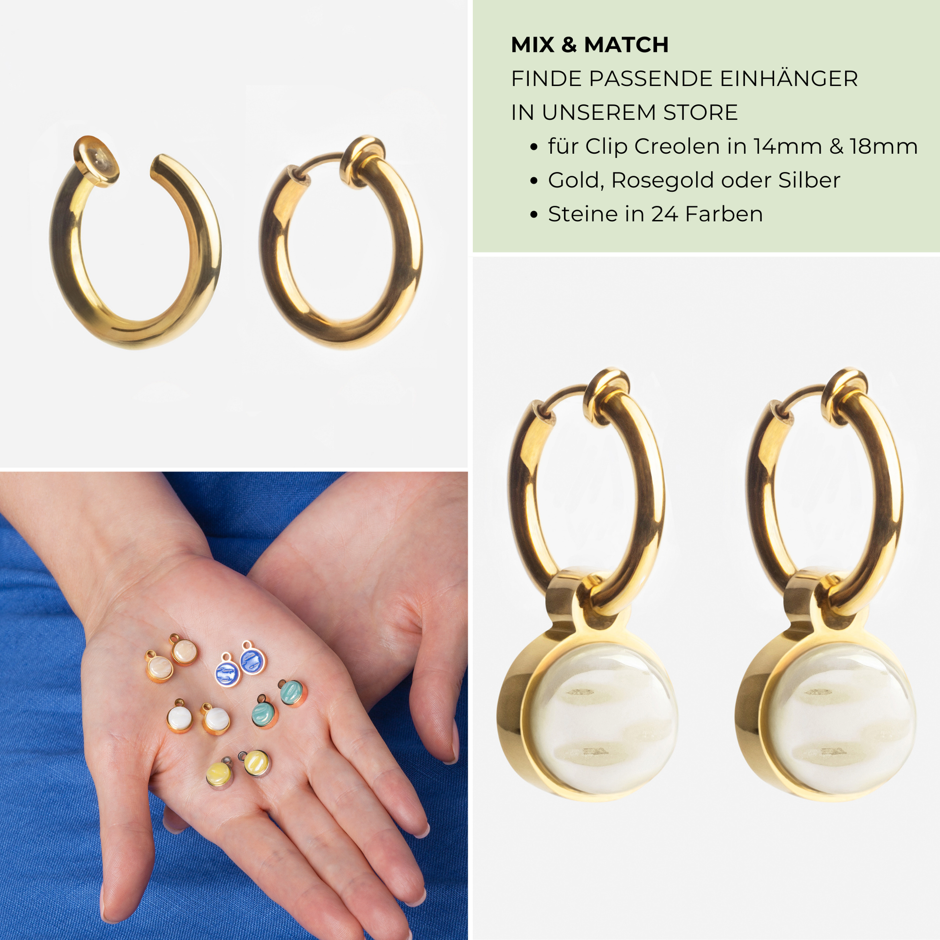 Foto von Basic hoop clip earrings • Minimalist earrings Foto von Basic hoop clip earrings • Minimalist earrings