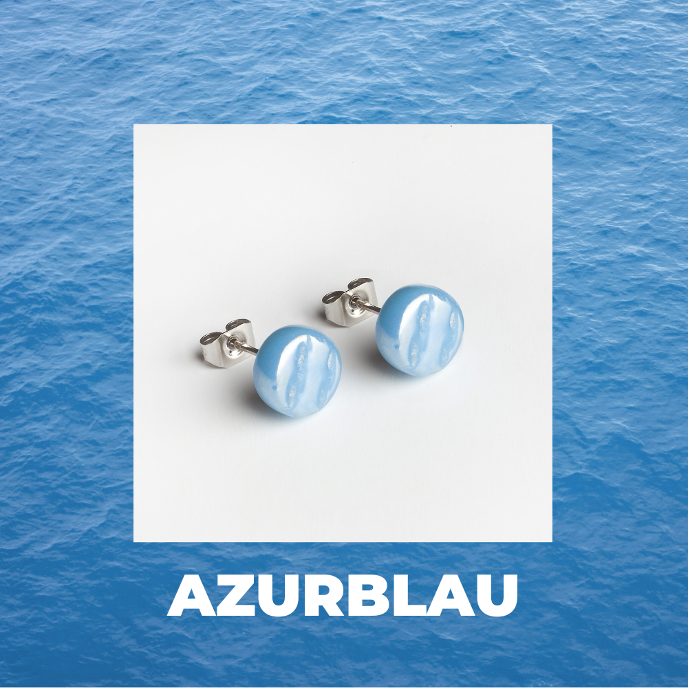 Foto von Glasohrstecker in Perlmuttoptik • 8mm Foto von Glasohrstecker in Perlmuttoptik • 8mm