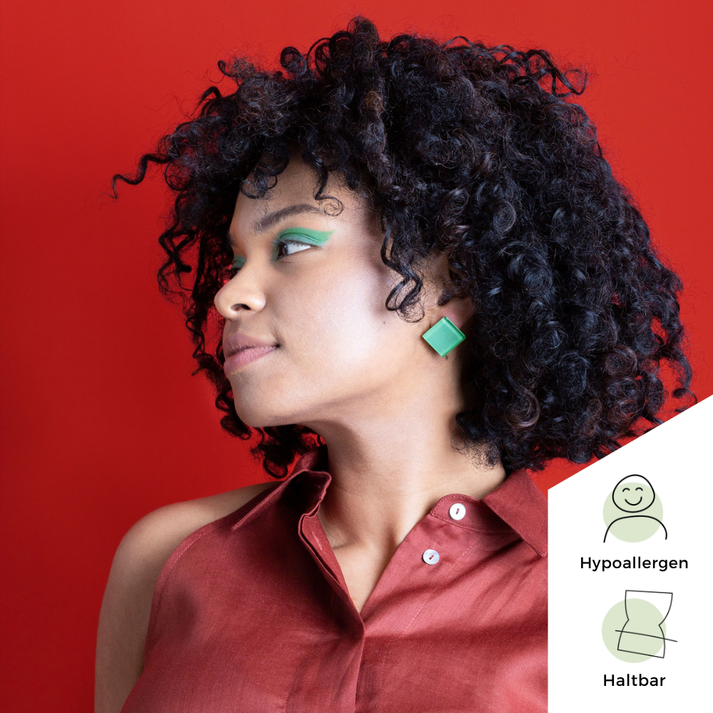 Foto von Statement Clip Ohrringe aus Glas • 20mm Foto von Statement Clip Ohrringe aus Glas • 20mm