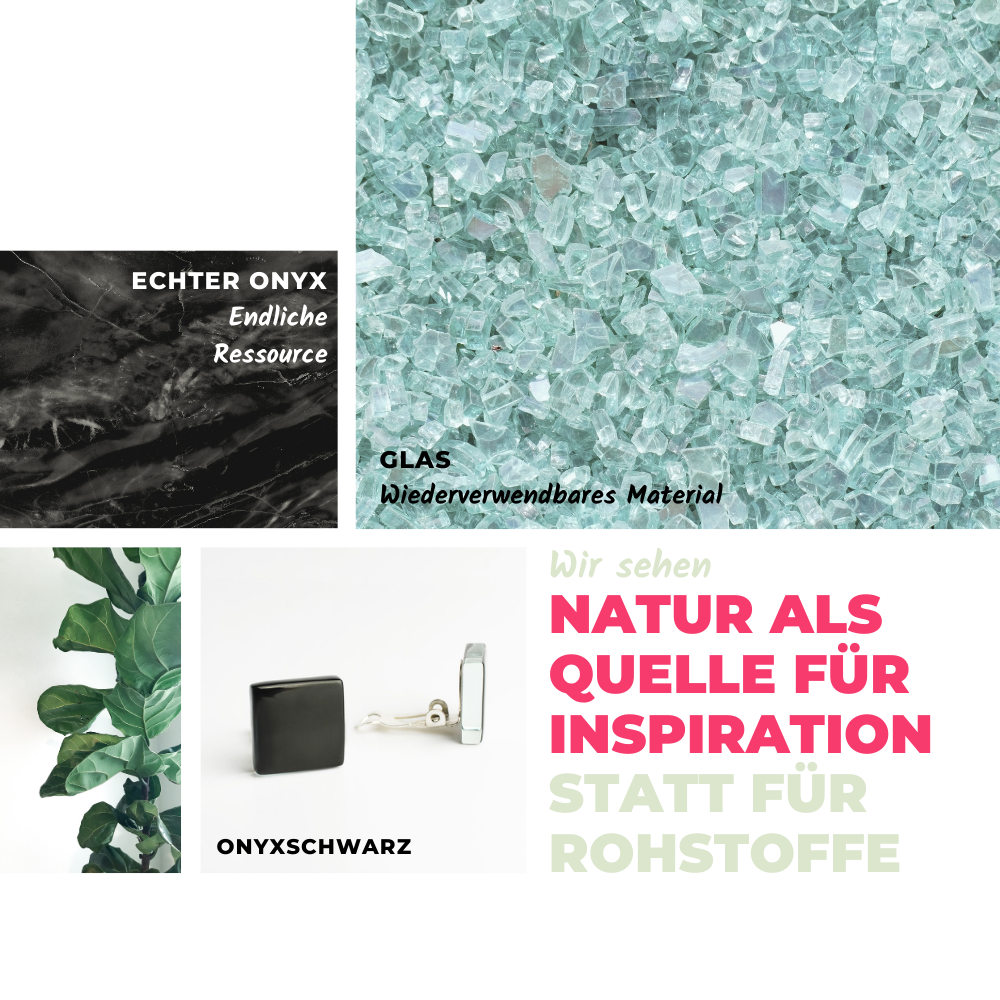 Foto von Square glass ear clips • 15mm Foto von Square glass ear clips • 15mm