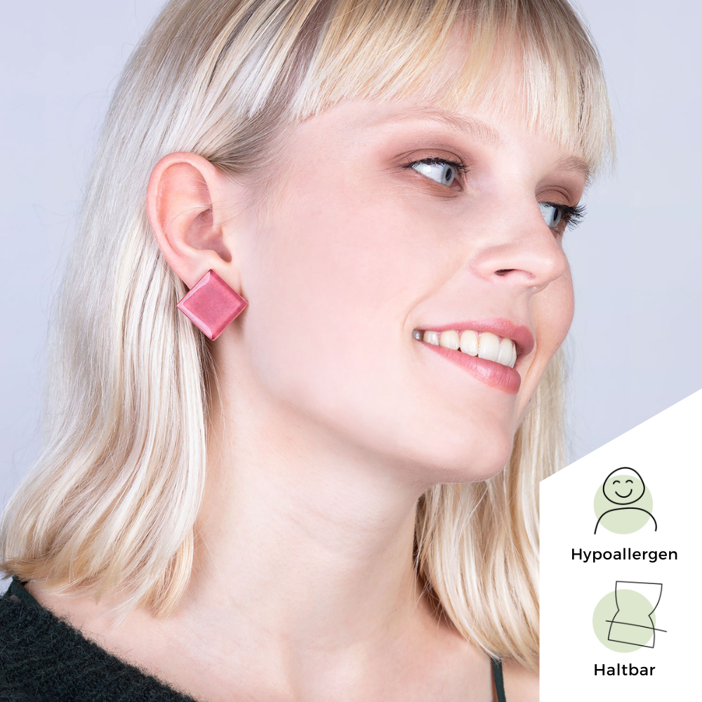 Foto von Statement Clip Ohrringe aus Glas • 20mm Foto von Statement Clip Ohrringe aus Glas • 20mm