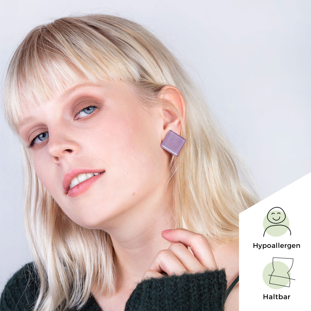Foto von Statement Clip Ohrringe aus Glas • 20mm Foto von Statement Clip Ohrringe aus Glas • 20mm
