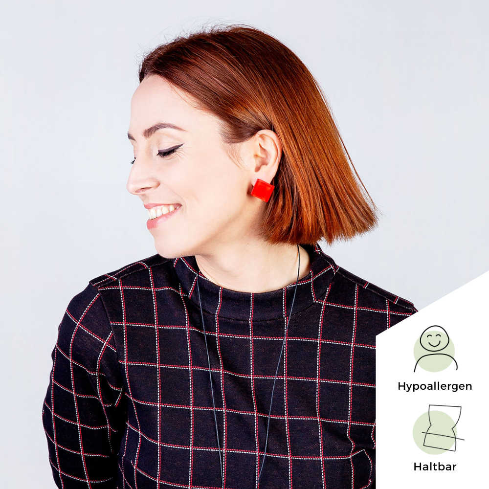 Foto von Statement Clip Ohrringe aus Glas • 20mm Foto von Statement Clip Ohrringe aus Glas • 20mm