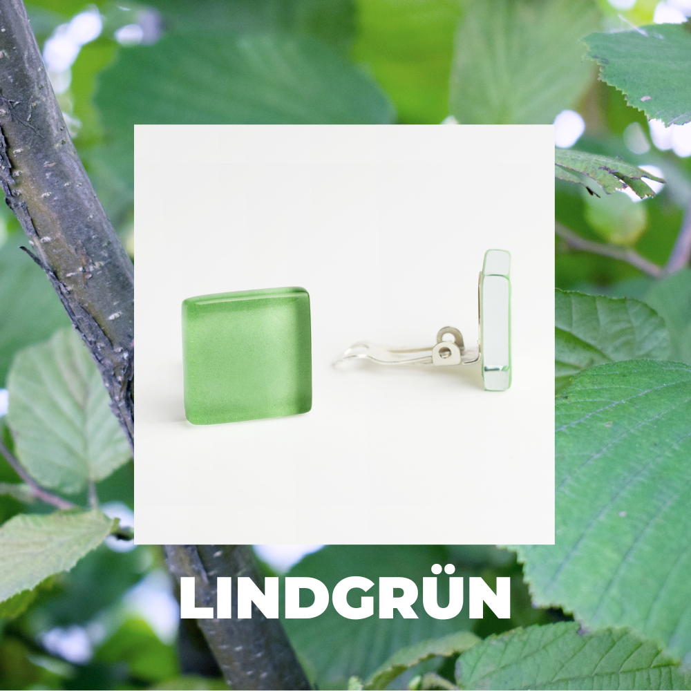 Foto von Square glass ear clips • 15mm Foto von Square glass ear clips • 15mm