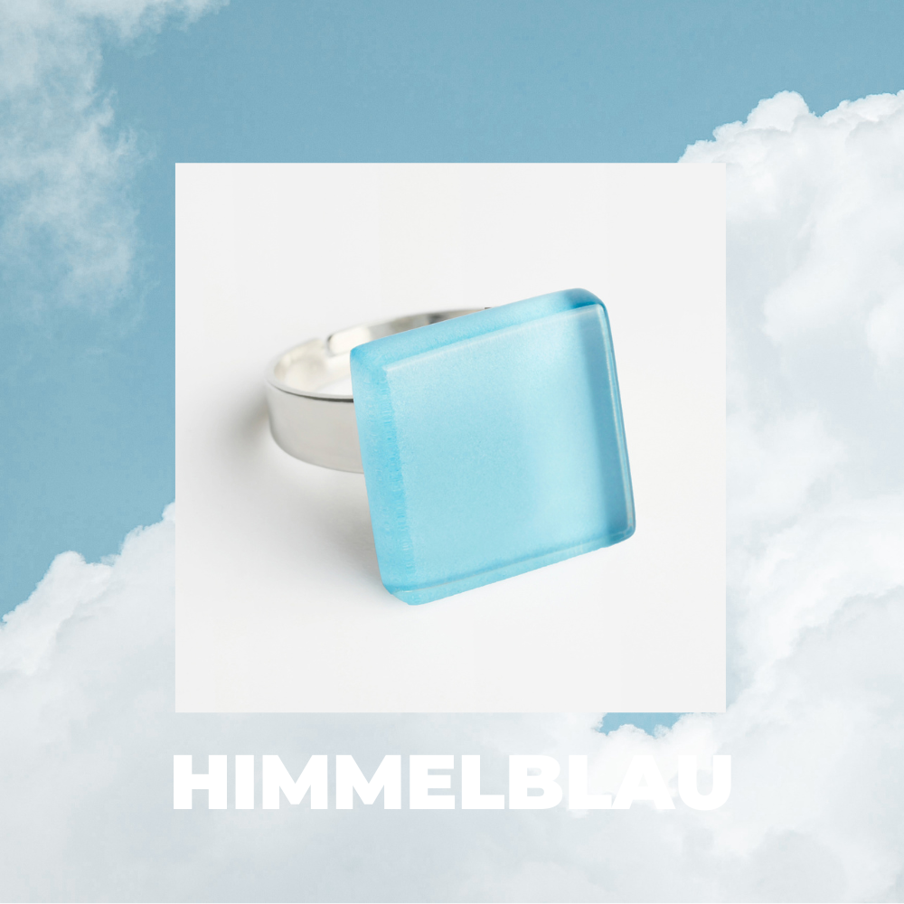 Foto von Square ring with 15mm stone • adjustable size Foto von Square ring with 15mm stone • adjustable size