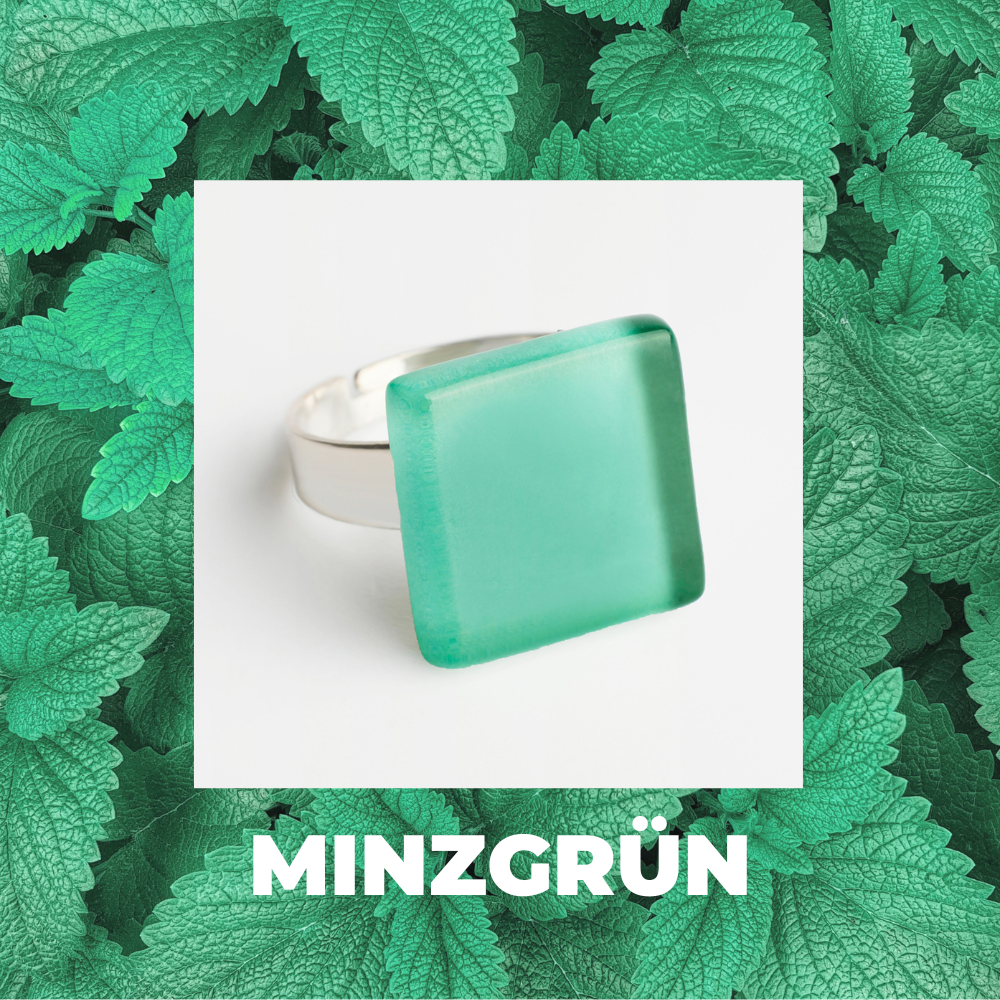 Foto von Square ring with 15mm stone • adjustable size Foto von Square ring with 15mm stone • adjustable size