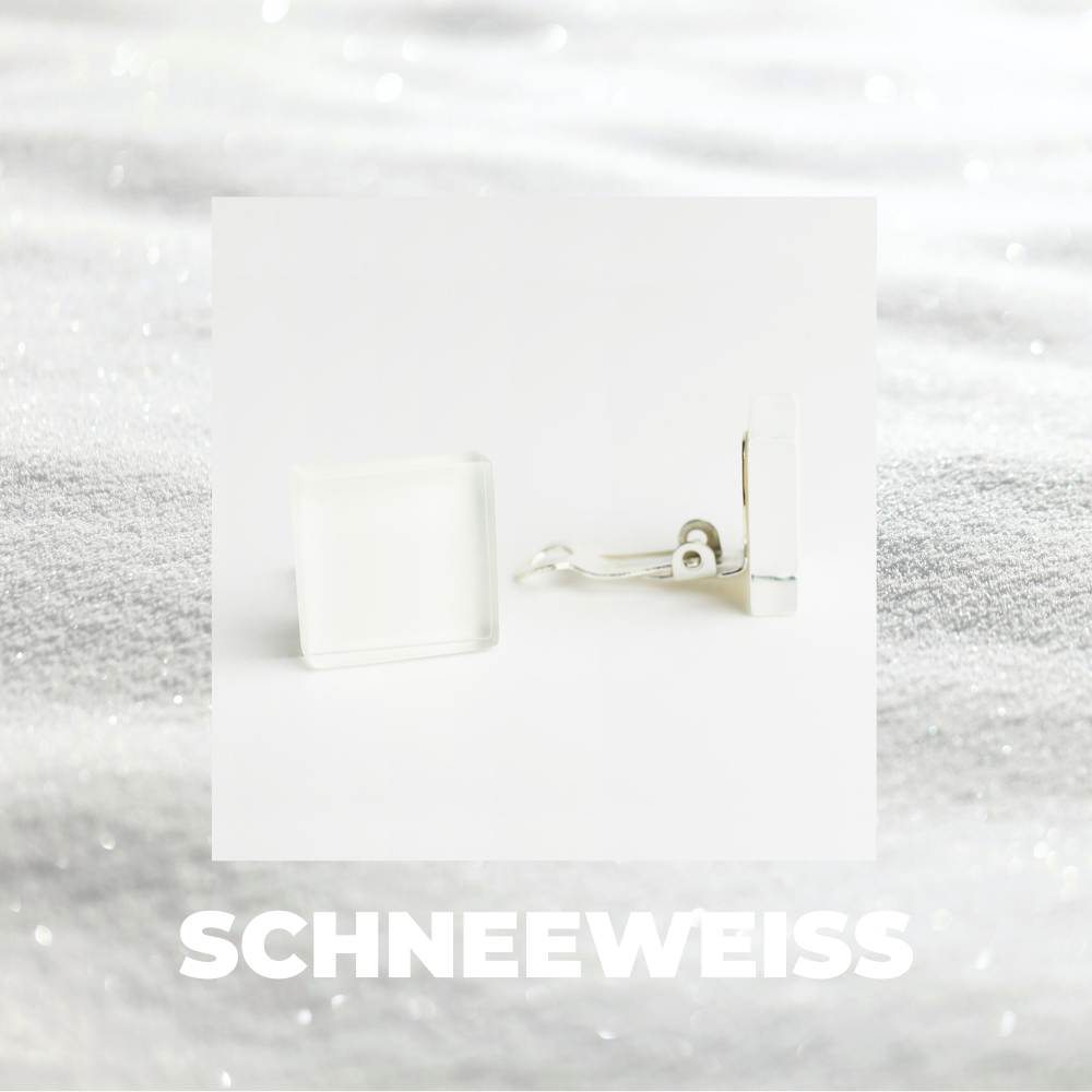 Foto von Quadratische Ohrclips aus Glas • 15mm Foto von Quadratische Ohrclips aus Glas • 15mm