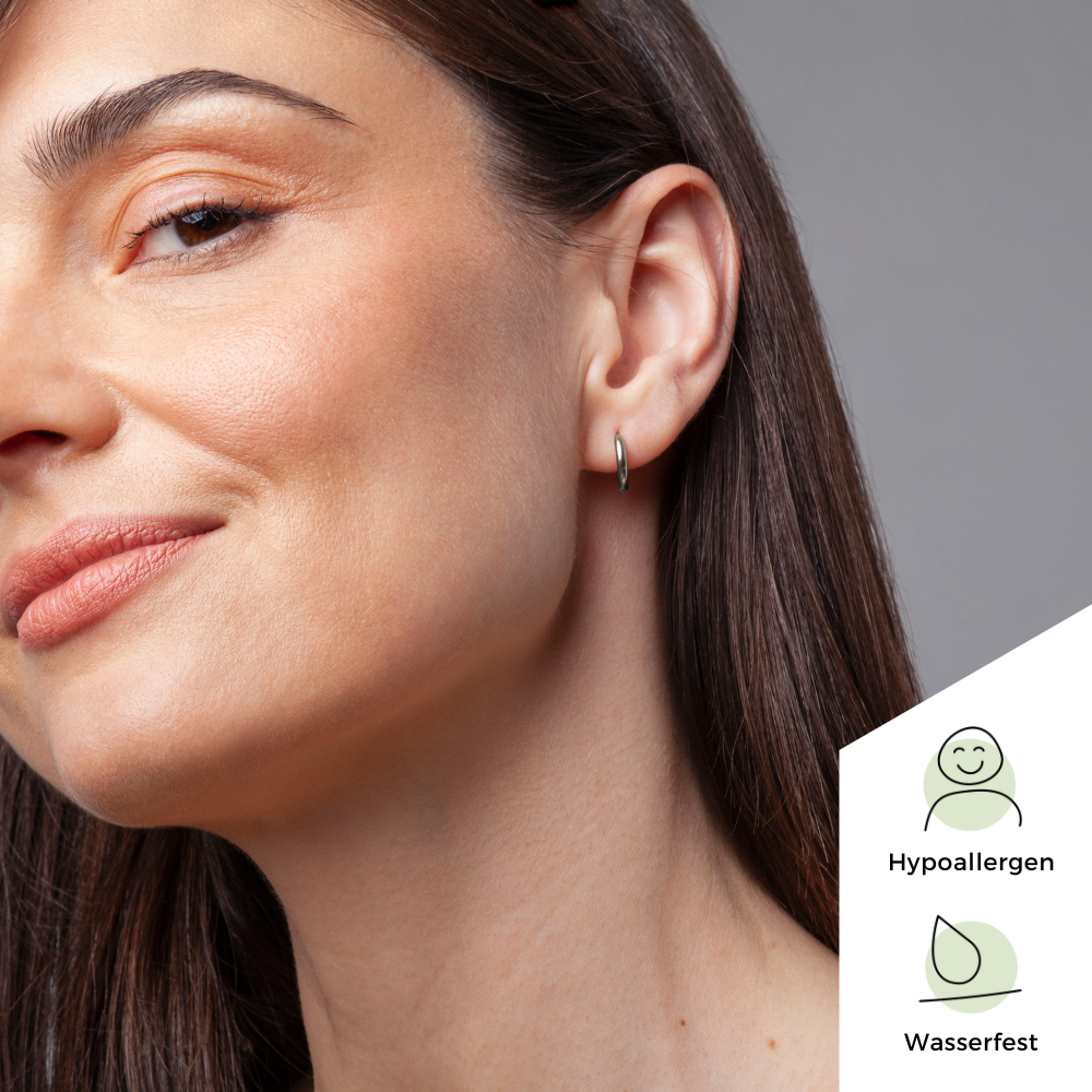 Foto von Edelstahl Creolen Basic • Wasserfeste Ohrringe Foto von Edelstahl Creolen Basic • Wasserfeste Ohrringe