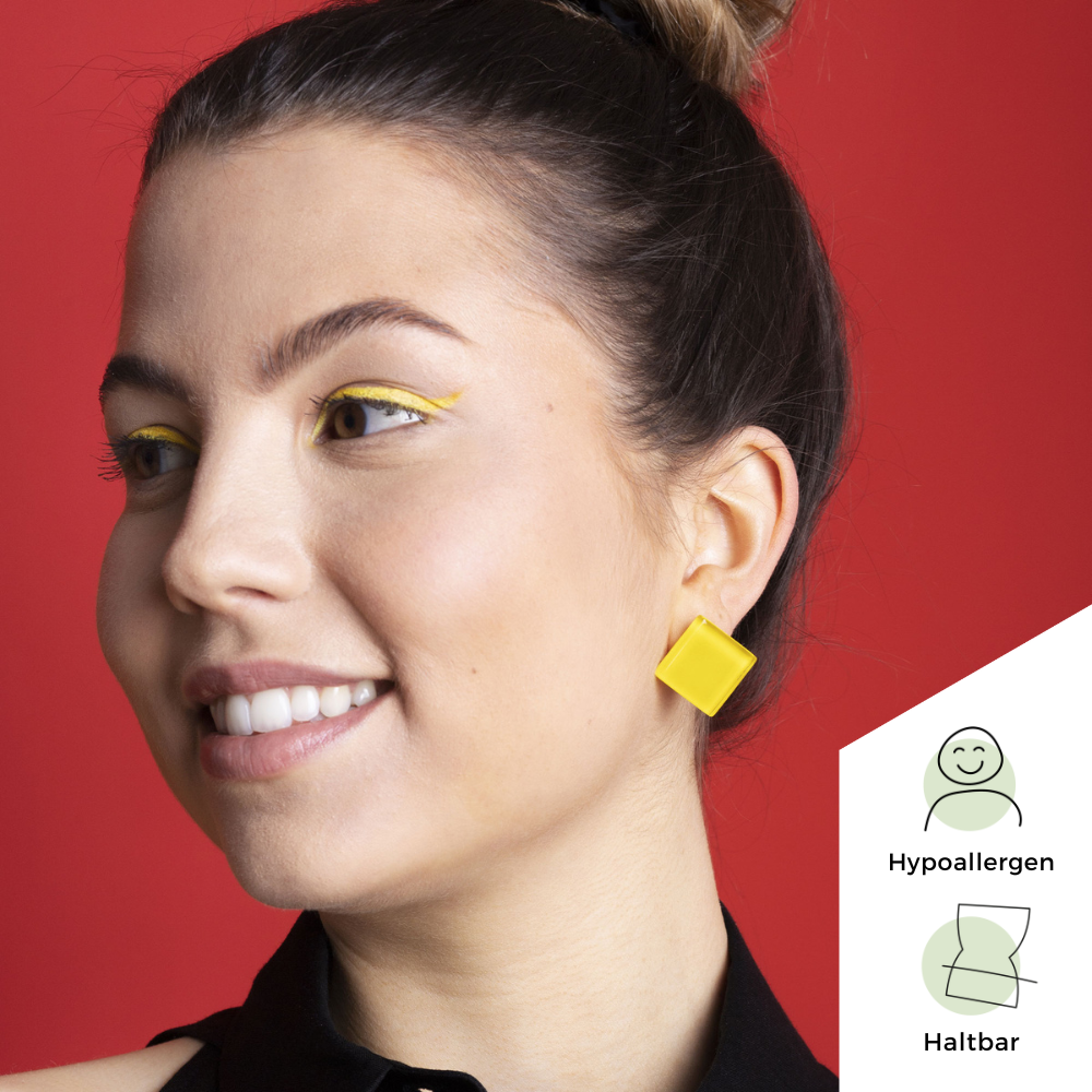 Foto von Statement Clip Ohrringe aus Glas • 20mm Foto von Statement Clip Ohrringe aus Glas • 20mm