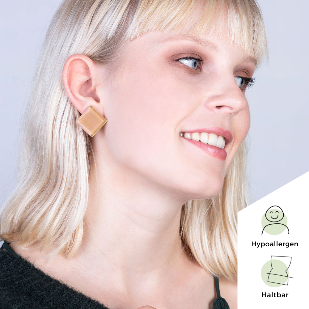 Foto von Statement Clip Ohrringe aus Glas • 20mm Foto von Statement Clip Ohrringe aus Glas • 20mm