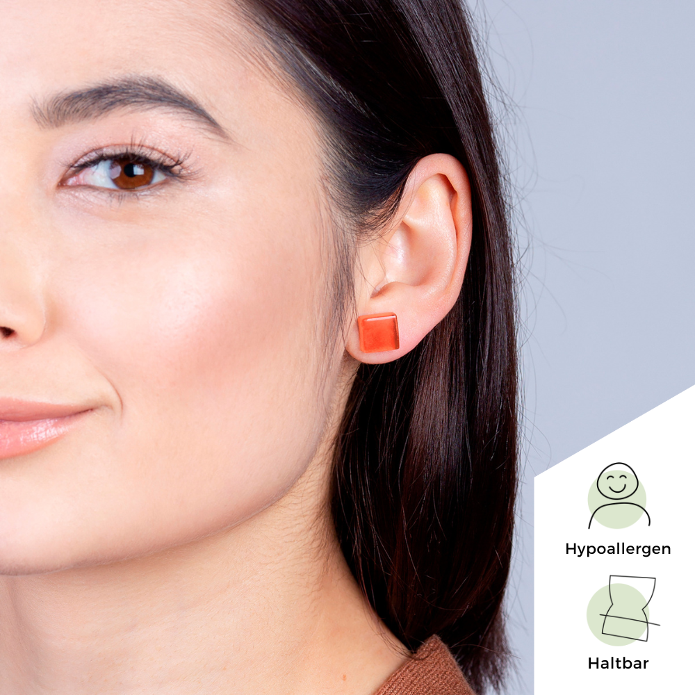 Foto von Small glass stud earrings • 10mm Foto von Small glass stud earrings • 10mm