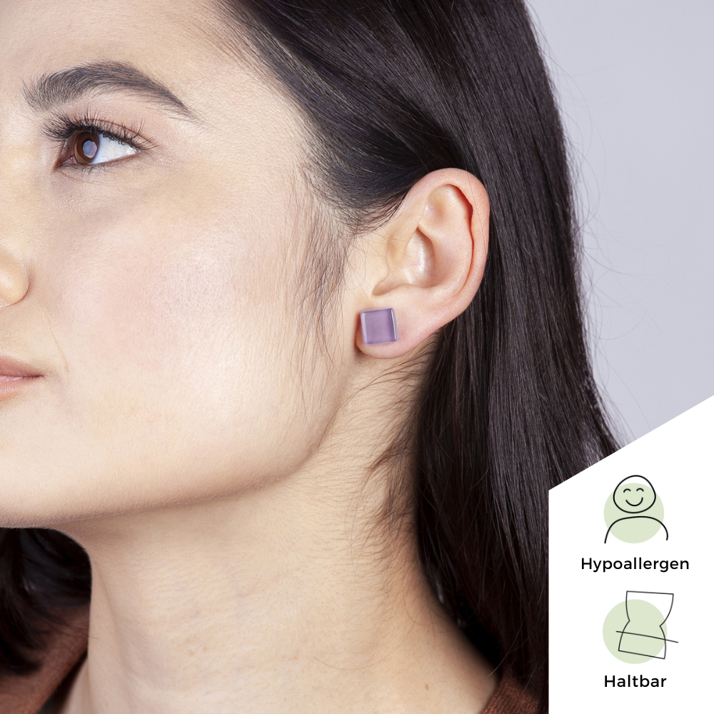 Foto von Small glass stud earrings • 10mm Foto von Small glass stud earrings • 10mm