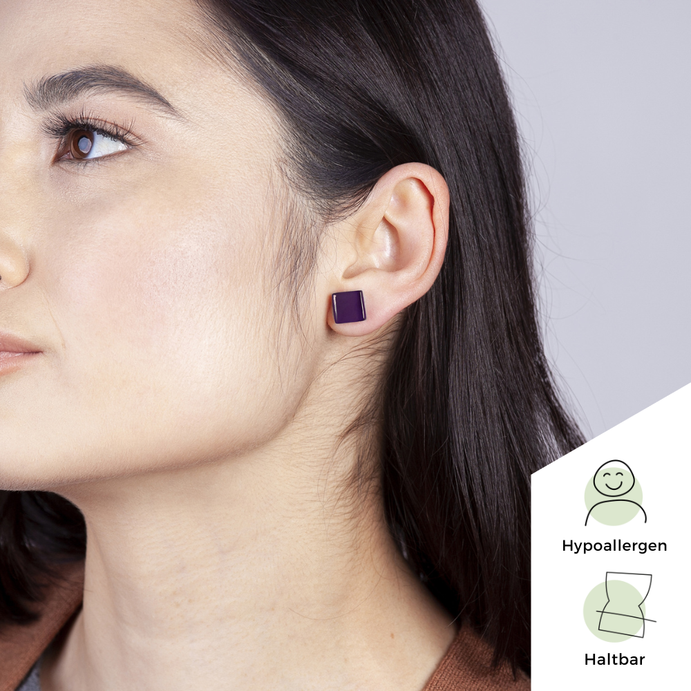 Foto von Small glass stud earrings • 10mm Foto von Small glass stud earrings • 10mm