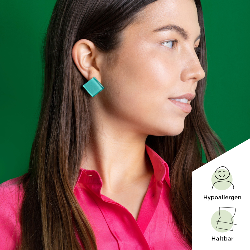 Foto von Statement Clip Ohrringe aus Glas • 20mm Foto von Statement Clip Ohrringe aus Glas • 20mm