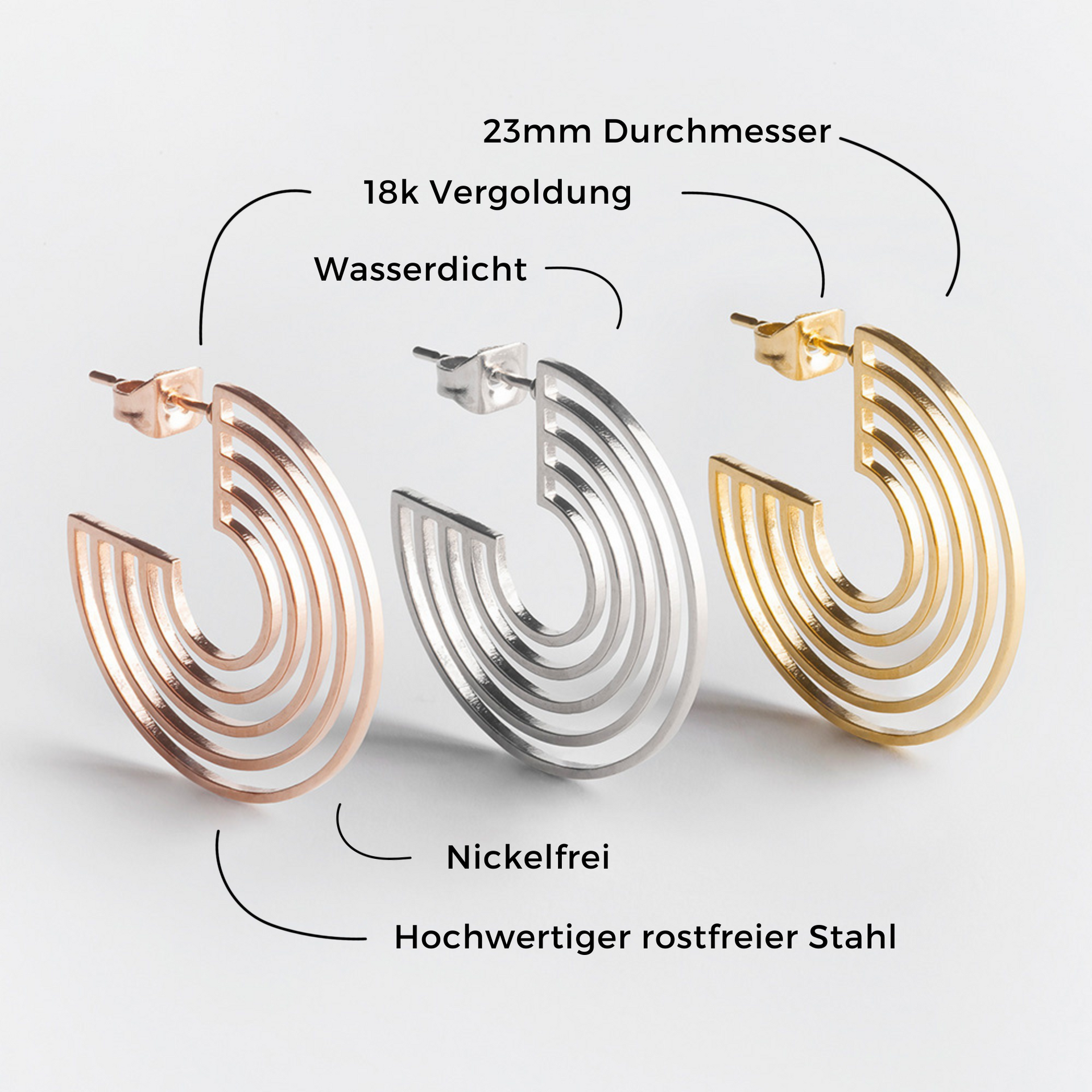 Foto von "Regenbogen" Creolen Ohrringe • 23mm Foto von "Regenbogen" Creolen Ohrringe • 23mm