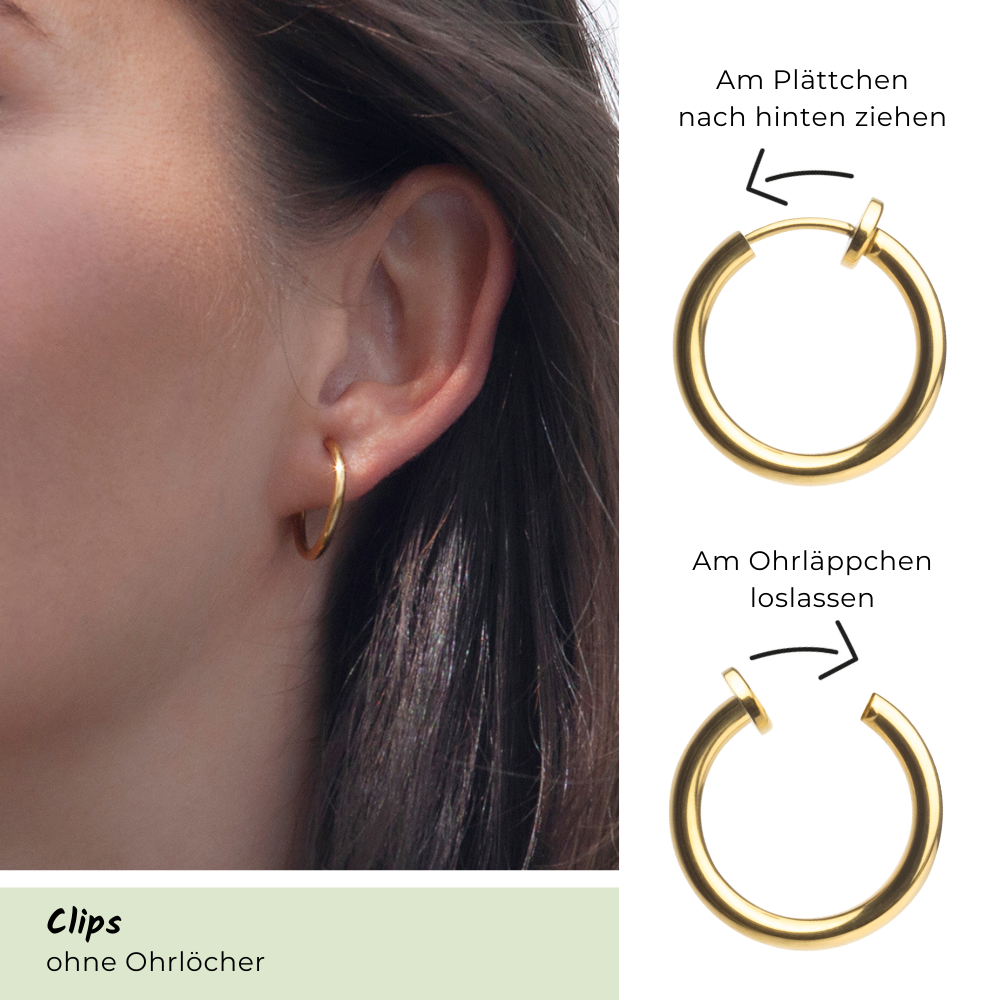 Foto von Basic hoop clip earrings • Minimalist earrings Foto von Basic hoop clip earrings • Minimalist earrings