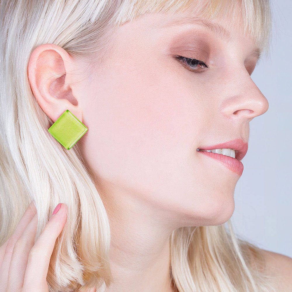 Foto von Statement Clip Ohrringe aus Glas • 20mm Foto von Statement Clip Ohrringe aus Glas • 20mm