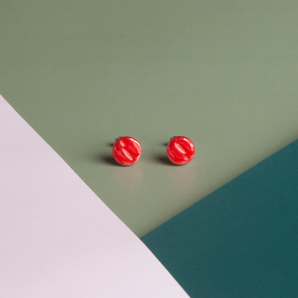 Foto von Set of 3 glass stud earrings • 8mm Foto von Set of 3 glass stud earrings • 8mm