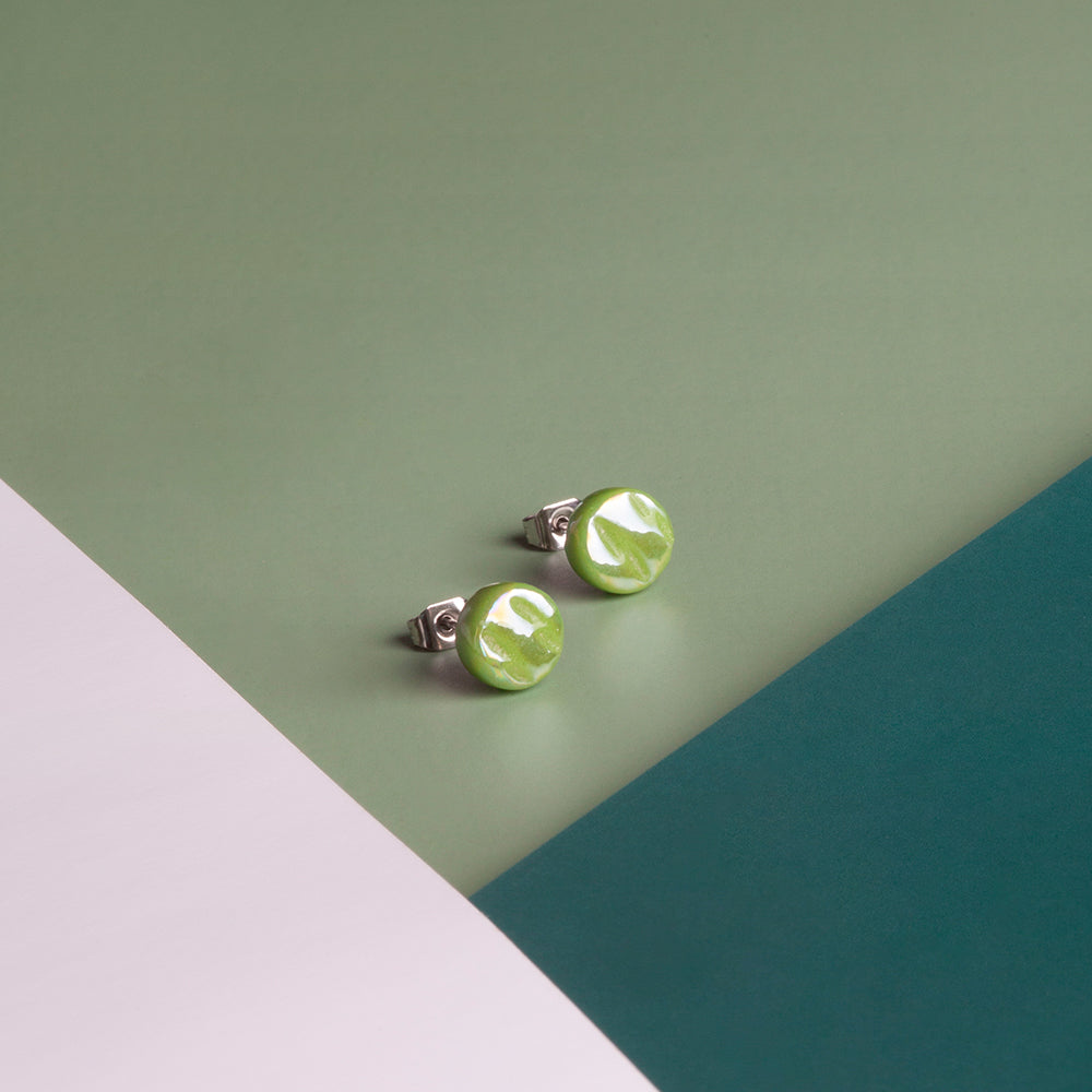 Foto von Set of 3 glass stud earrings • 8mm Foto von Set of 3 glass stud earrings • 8mm