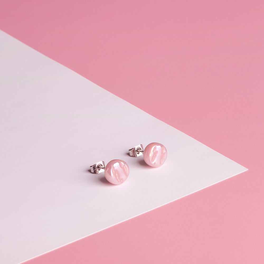 Foto von Set of 3 glass stud earrings • 8mm Foto von Set of 3 glass stud earrings • 8mm