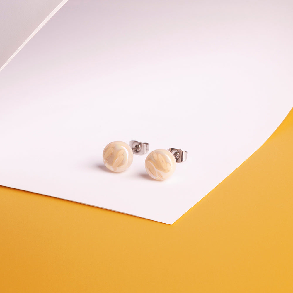 Foto von Set of 3 glass stud earrings • 8mm Foto von Set of 3 glass stud earrings • 8mm