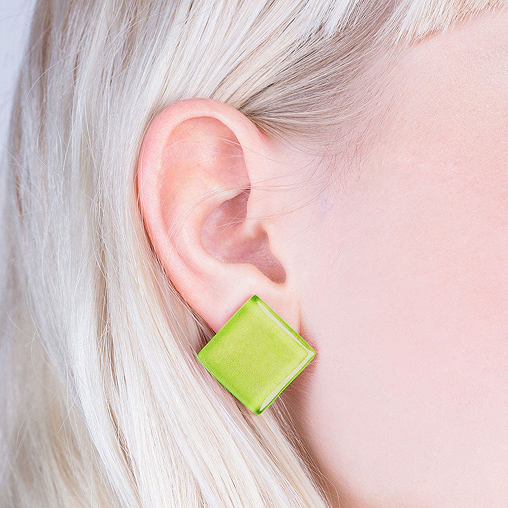 Foto von Statement Clip Ohrringe aus Glas • 20mm Foto von Statement Clip Ohrringe aus Glas • 20mm