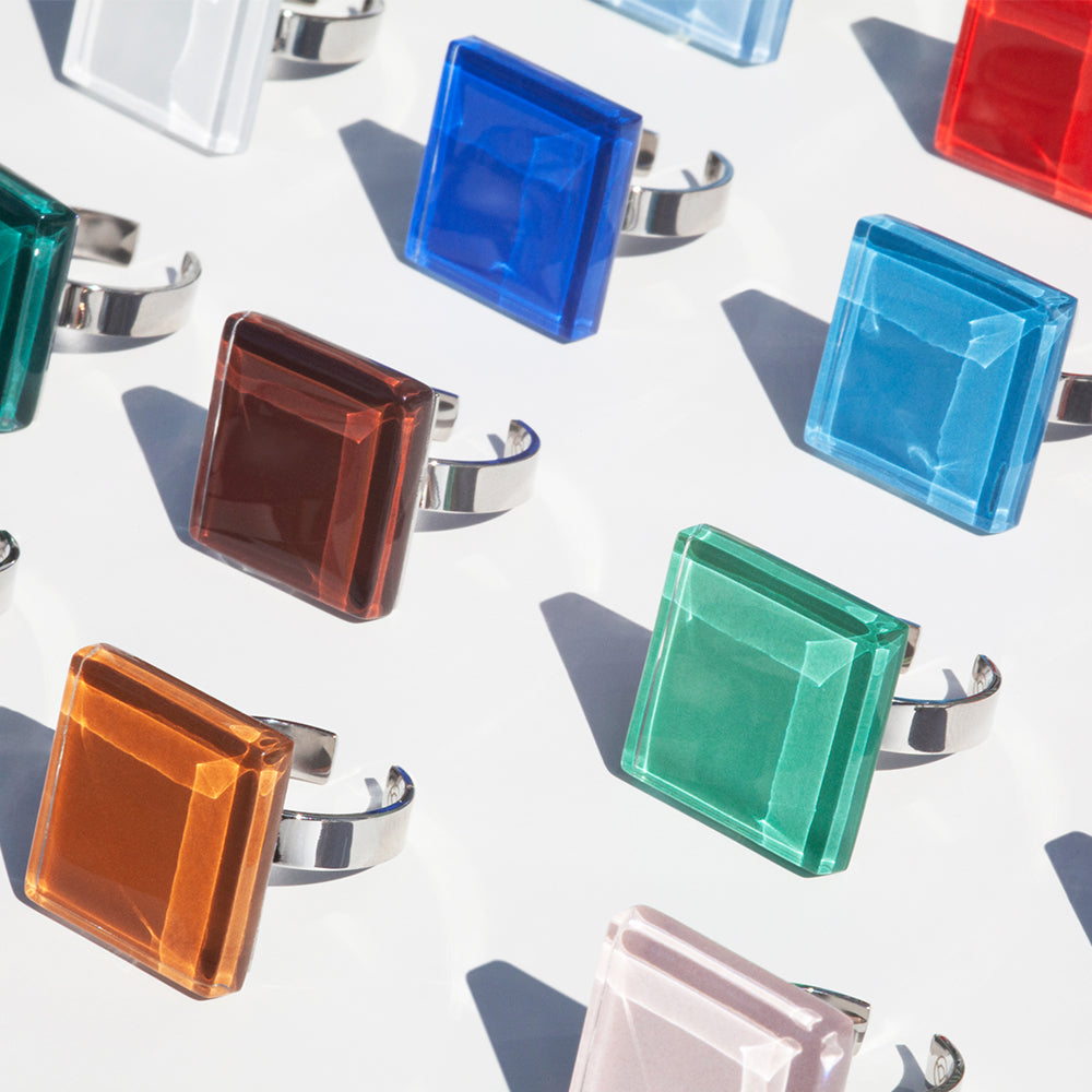 Foto von Statement Ring mit Stein 20mm • größenverstellbar