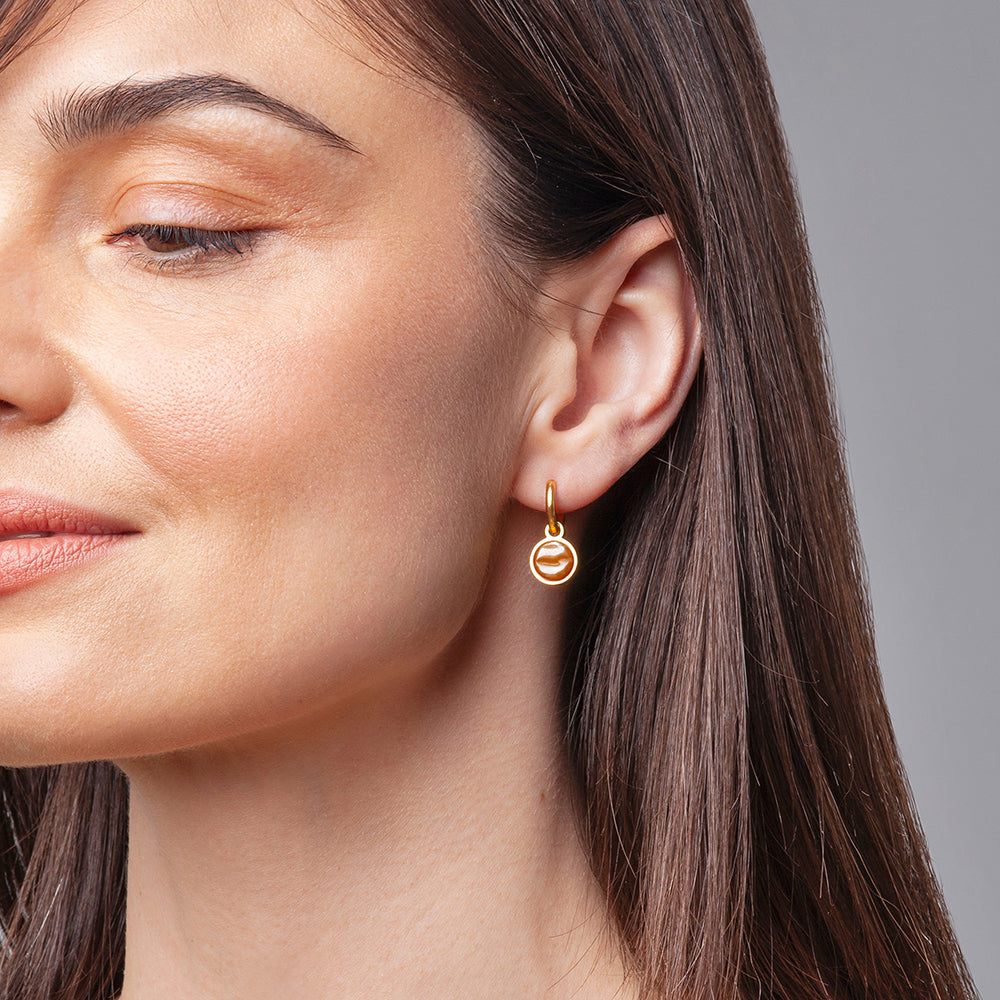 Foto von Hoop clip earrings with pendants • Mix & Match ear clips • 14mm Foto von Hoop clip earrings with pendants • Mix & Match ear clips • 14mm