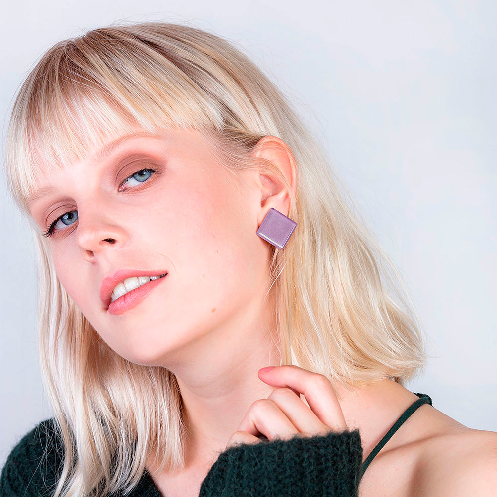 Foto von Statement Clip Ohrringe aus Glas • 20mm