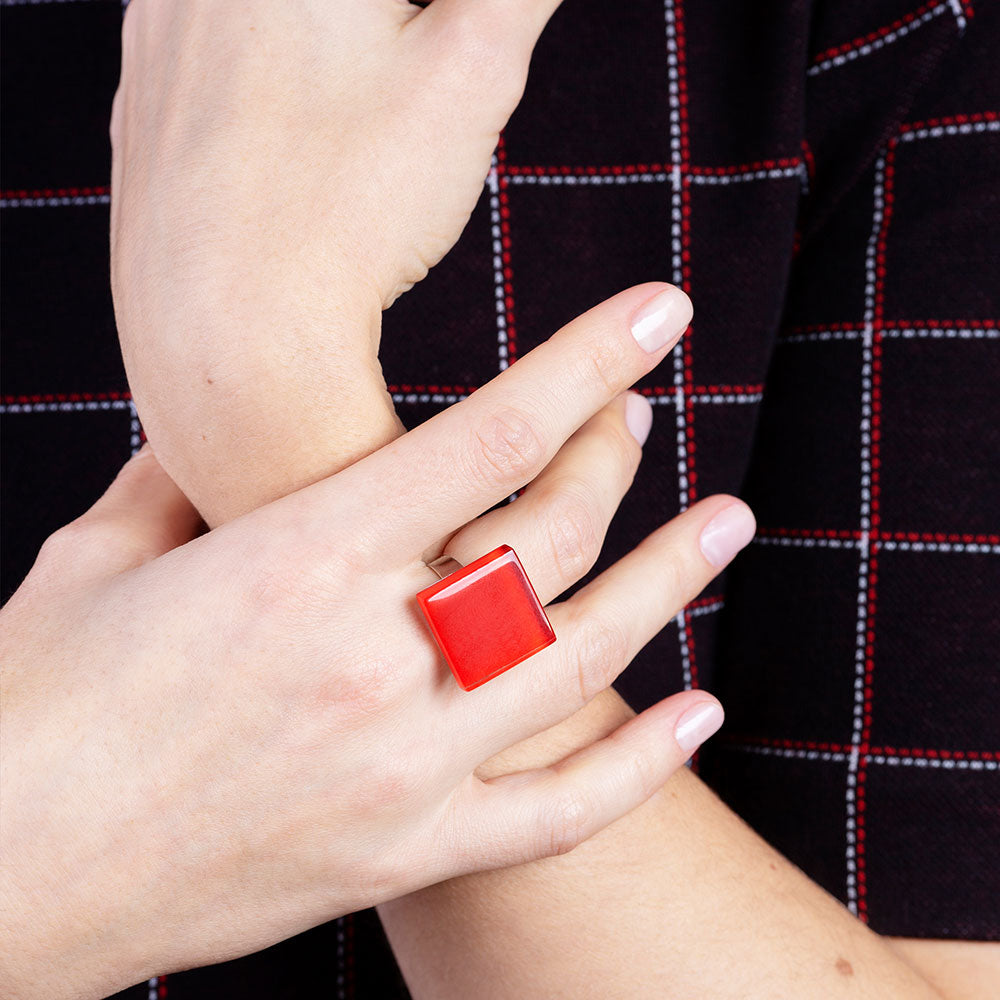 Foto von Statement Ring mit Stein 20mm • größenverstellbar
