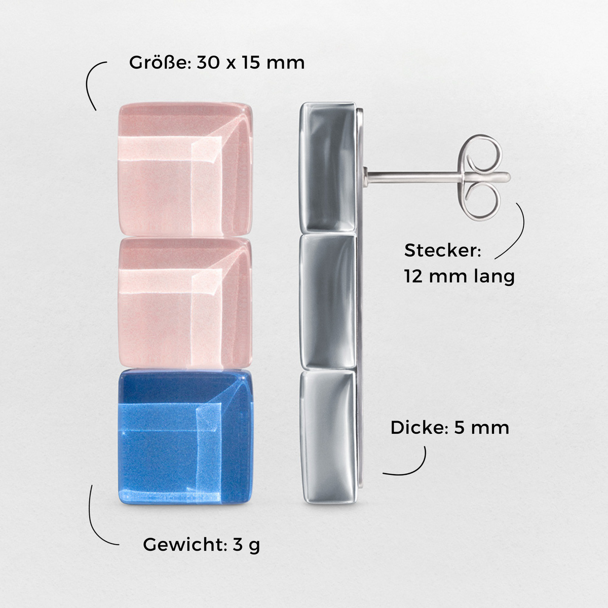 Foto von Geometrische Ohrringe hängend Foto von Geometrische Ohrringe hängend