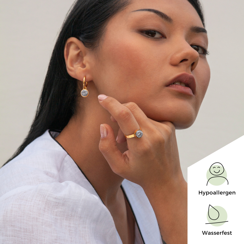 Foto von Hoop clip earrings with pendants • Mix & Match ear clips • 18mm Foto von Hoop clip earrings with pendants • Mix & Match ear clips • 18mm