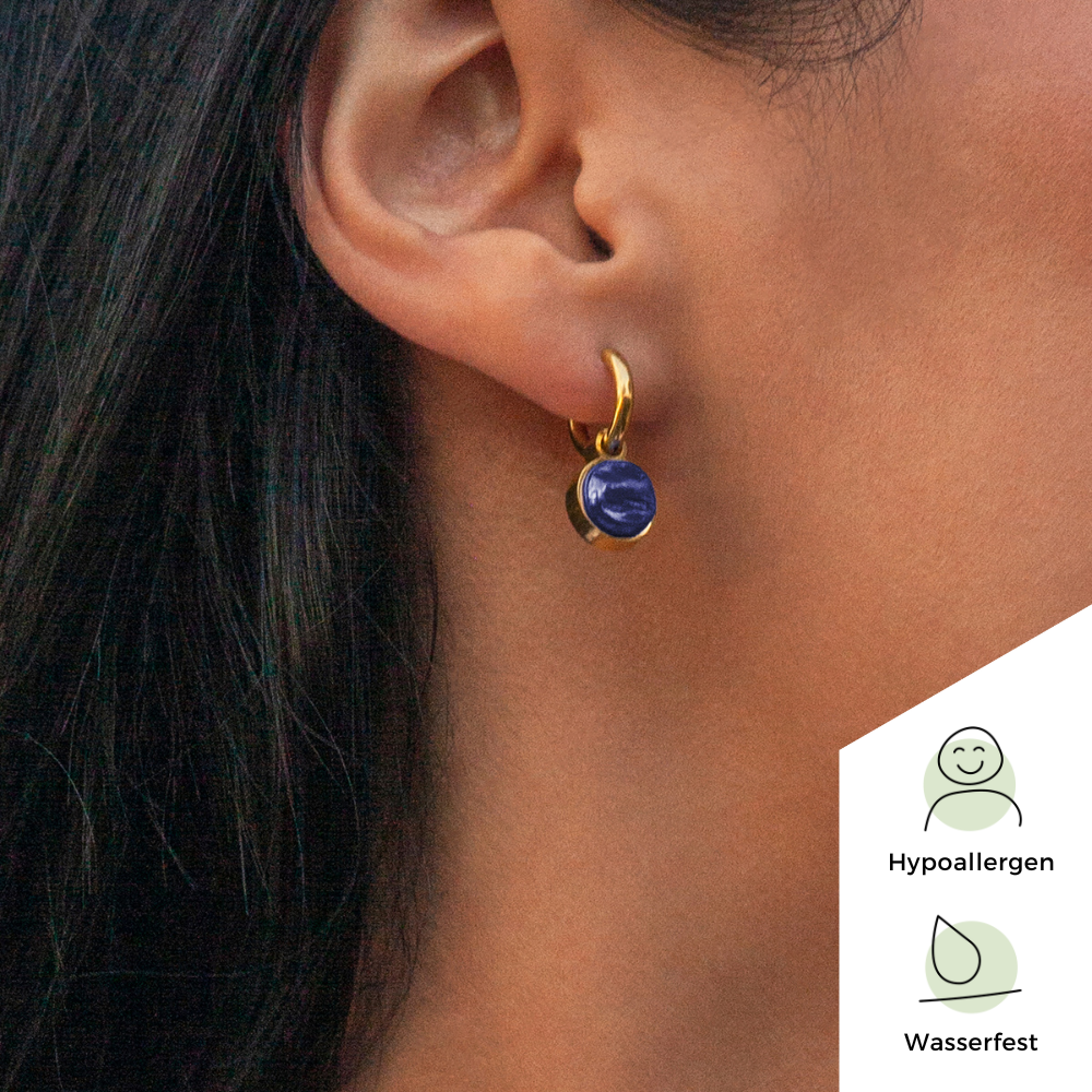 Foto von Hoop clip earrings with pendants • Mix & Match ear clips • 14mm Foto von Hoop clip earrings with pendants • Mix & Match ear clips • 14mm