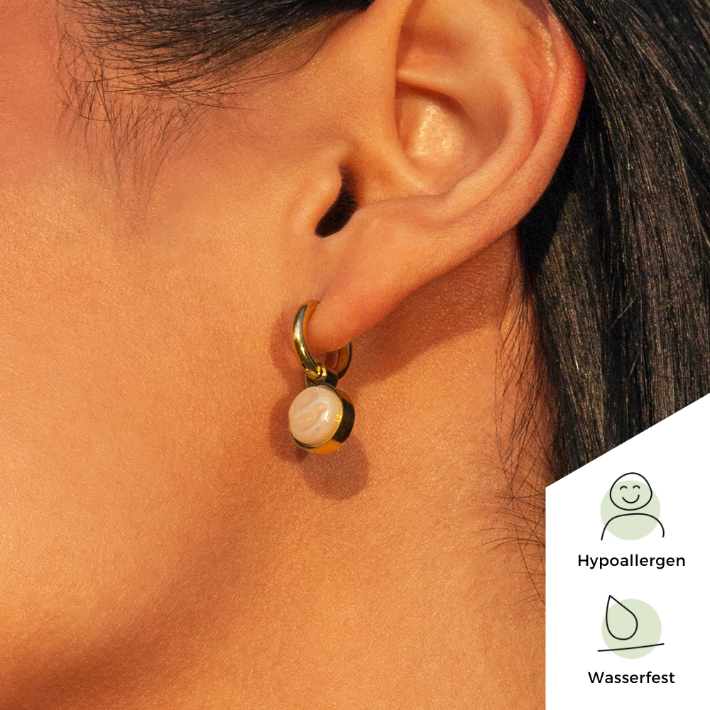 Foto von Hoop clip earrings with pendants • Mix & Match ear clips • 14mm Foto von Hoop clip earrings with pendants • Mix & Match ear clips • 14mm