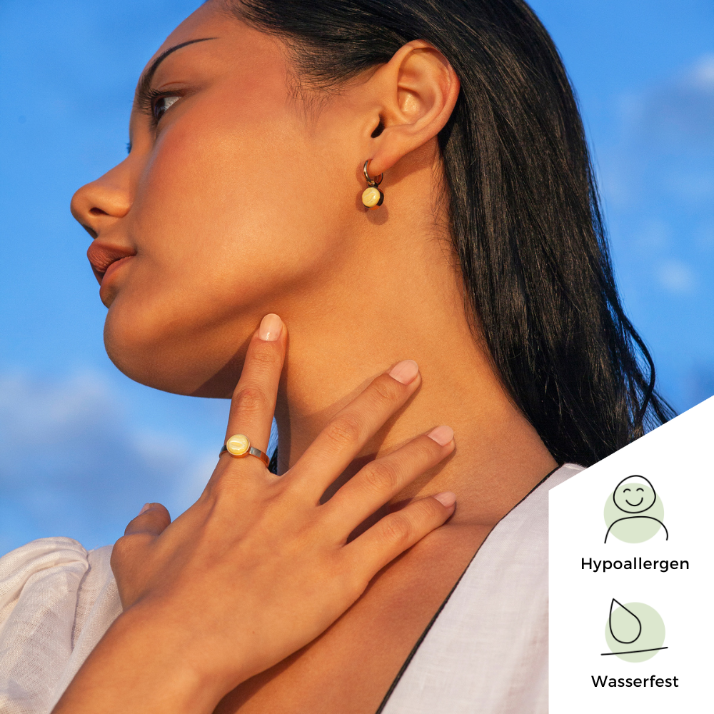 Foto von Hoop clip earrings with pendants • Mix & Match ear clips • 14mm Foto von Hoop clip earrings with pendants • Mix & Match ear clips • 14mm