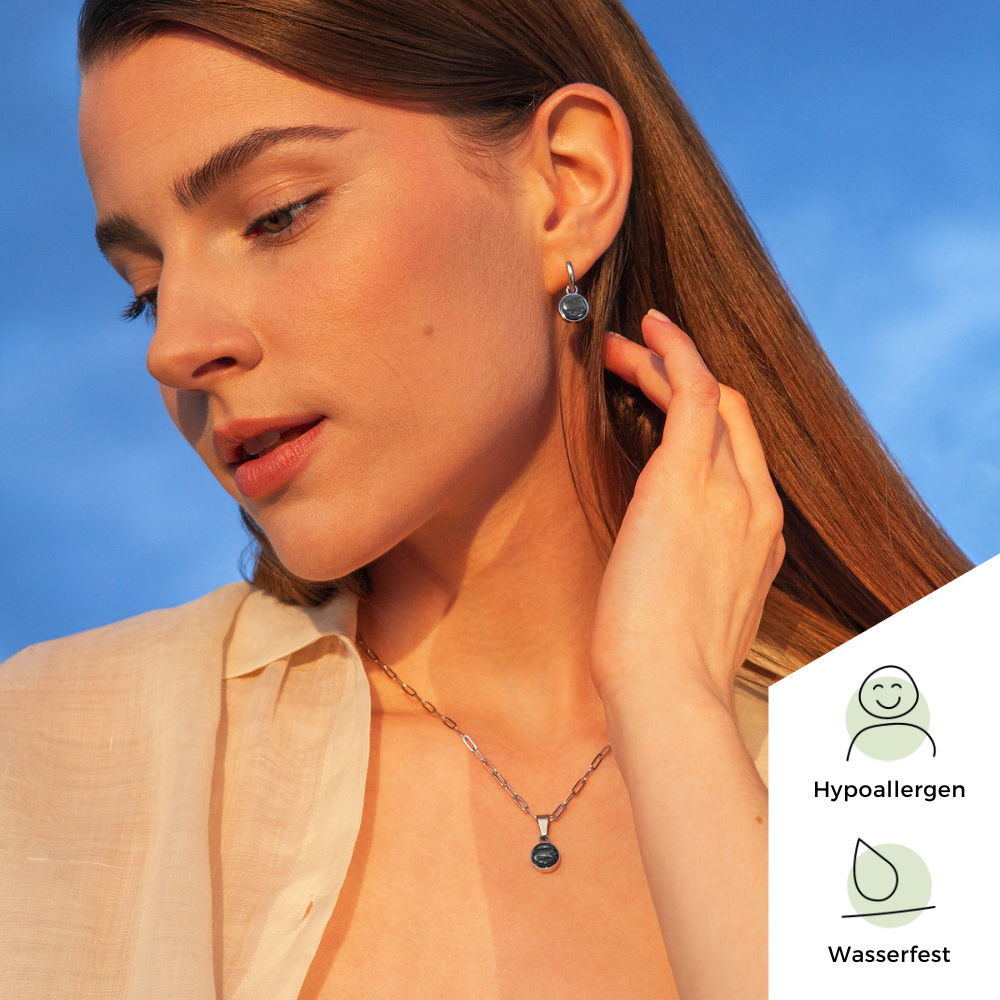 Foto von Hoop clip earrings with pendants • Mix & Match ear clips • 14mm Foto von Hoop clip earrings with pendants • Mix & Match ear clips • 14mm