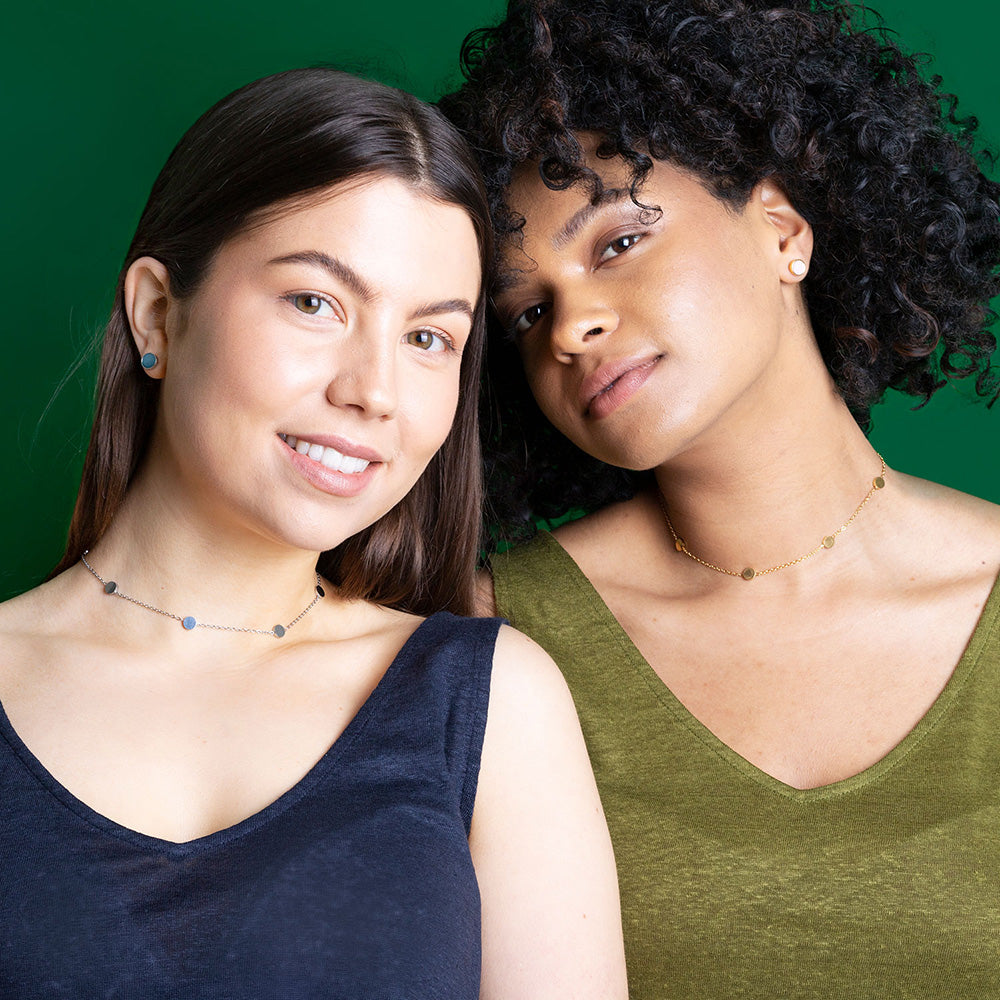 Foto von Kurze Kette mit Plättchen • verstellbar Foto von Kurze Kette mit Plättchen • verstellbar