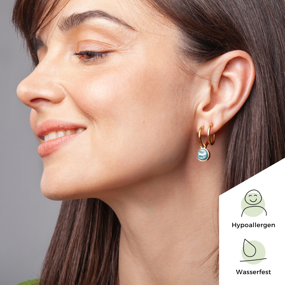 Foto von Hoop clip earrings with pendants • Mix & Match ear clips • 18mm Foto von Hoop clip earrings with pendants • Mix & Match ear clips • 18mm