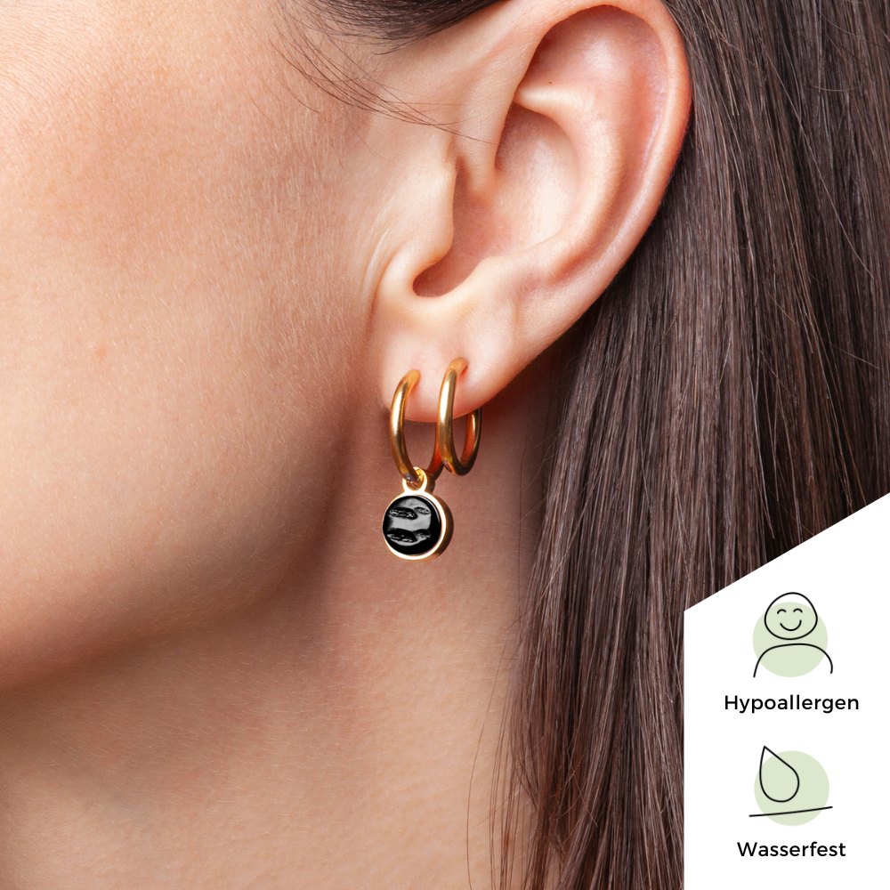 Foto von Hoop clip earrings with pendants • Mix & Match ear clips • 18mm Foto von Hoop clip earrings with pendants • Mix & Match ear clips • 18mm