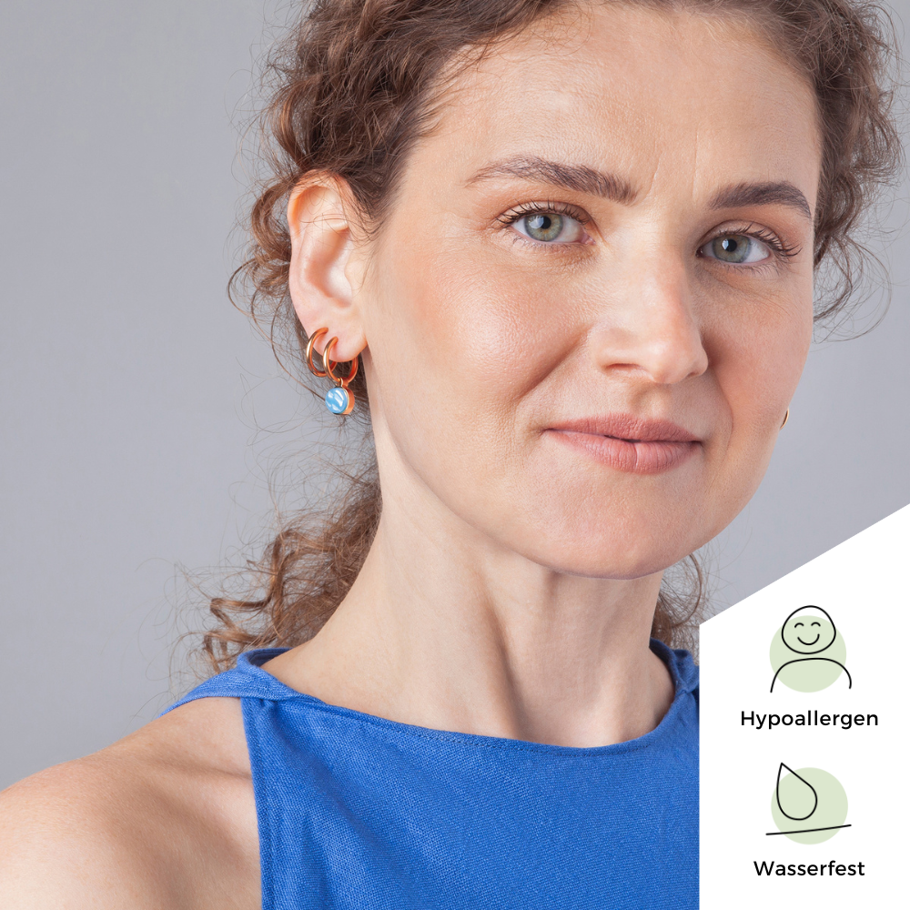 Foto von Hoop clip earrings with pendants • Mix & Match ear clips • 18mm Foto von Hoop clip earrings with pendants • Mix & Match ear clips • 18mm