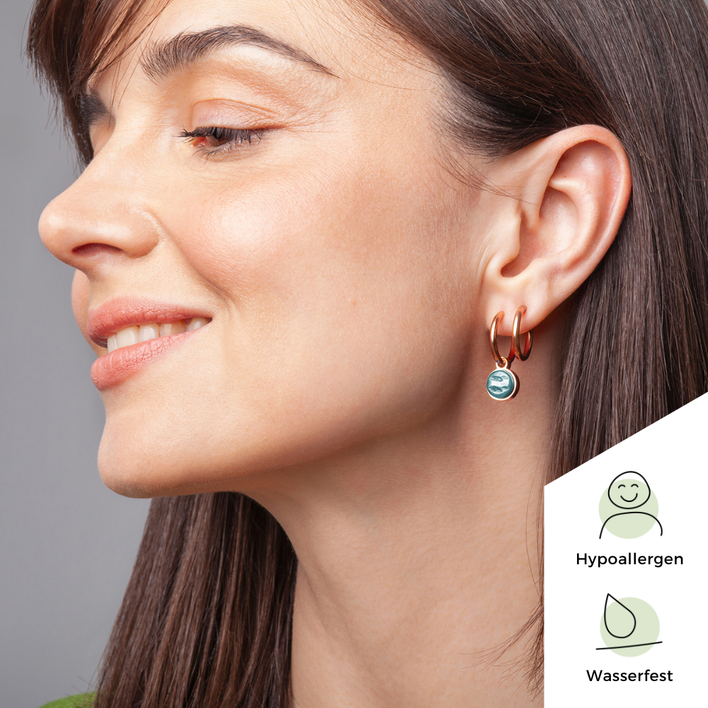 Foto von Hoop clip earrings with pendants • Mix & Match ear clips • 18mm Foto von Hoop clip earrings with pendants • Mix & Match ear clips • 18mm