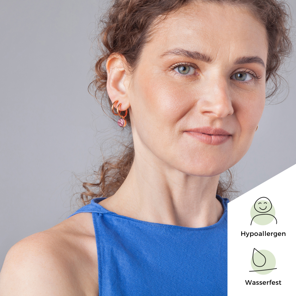 Foto von Hoop clip earrings with pendants • Mix & Match ear clips • 18mm Foto von Hoop clip earrings with pendants • Mix & Match ear clips • 18mm